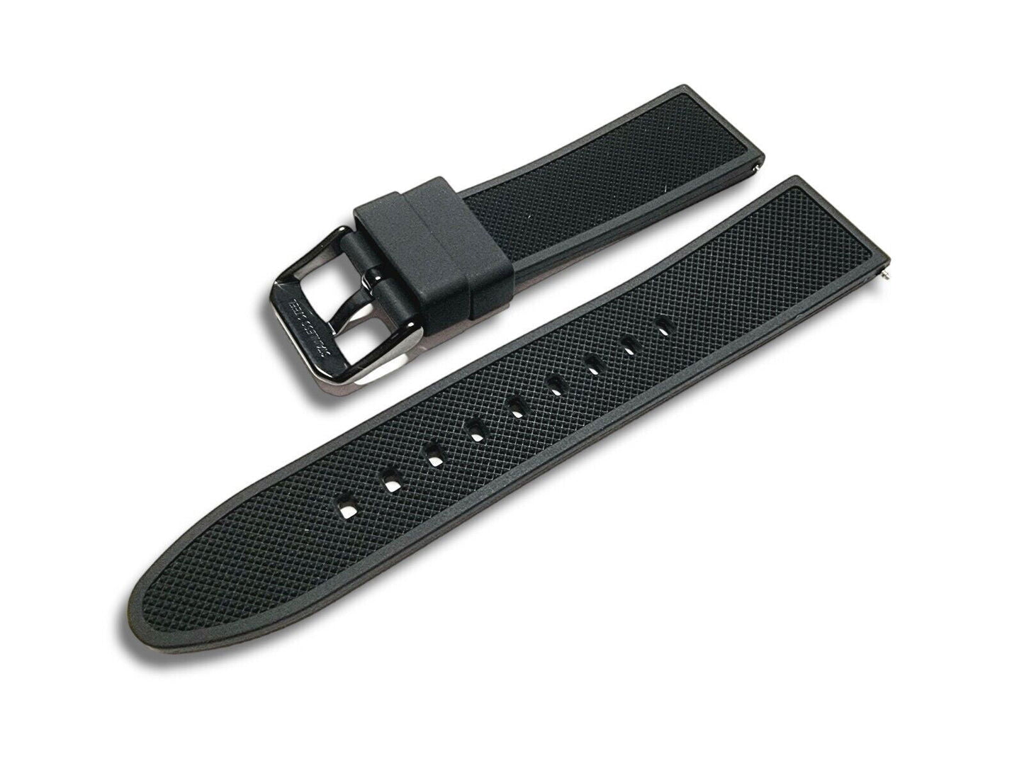 Premium Silicone Rubber Textured Watch Strap Band Soft 18mm 20mm 22mm 24mm Black - Wrist Envy
