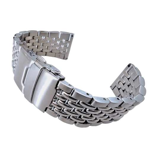 Prestige Beads of Rice Bracelet Watch Strap 316L Stainless Steel 18mm 20mm 22mm - Wrist Envy