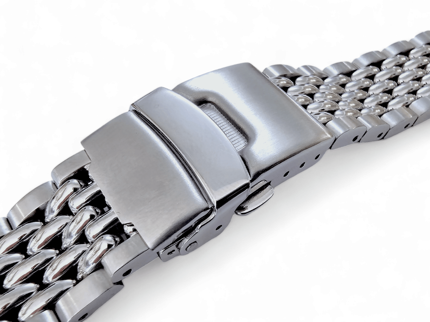Prestige Beads of Rice Bracelet Watch Strap 316L Stainless Steel 18mm 20mm 22mm - Wrist Envy