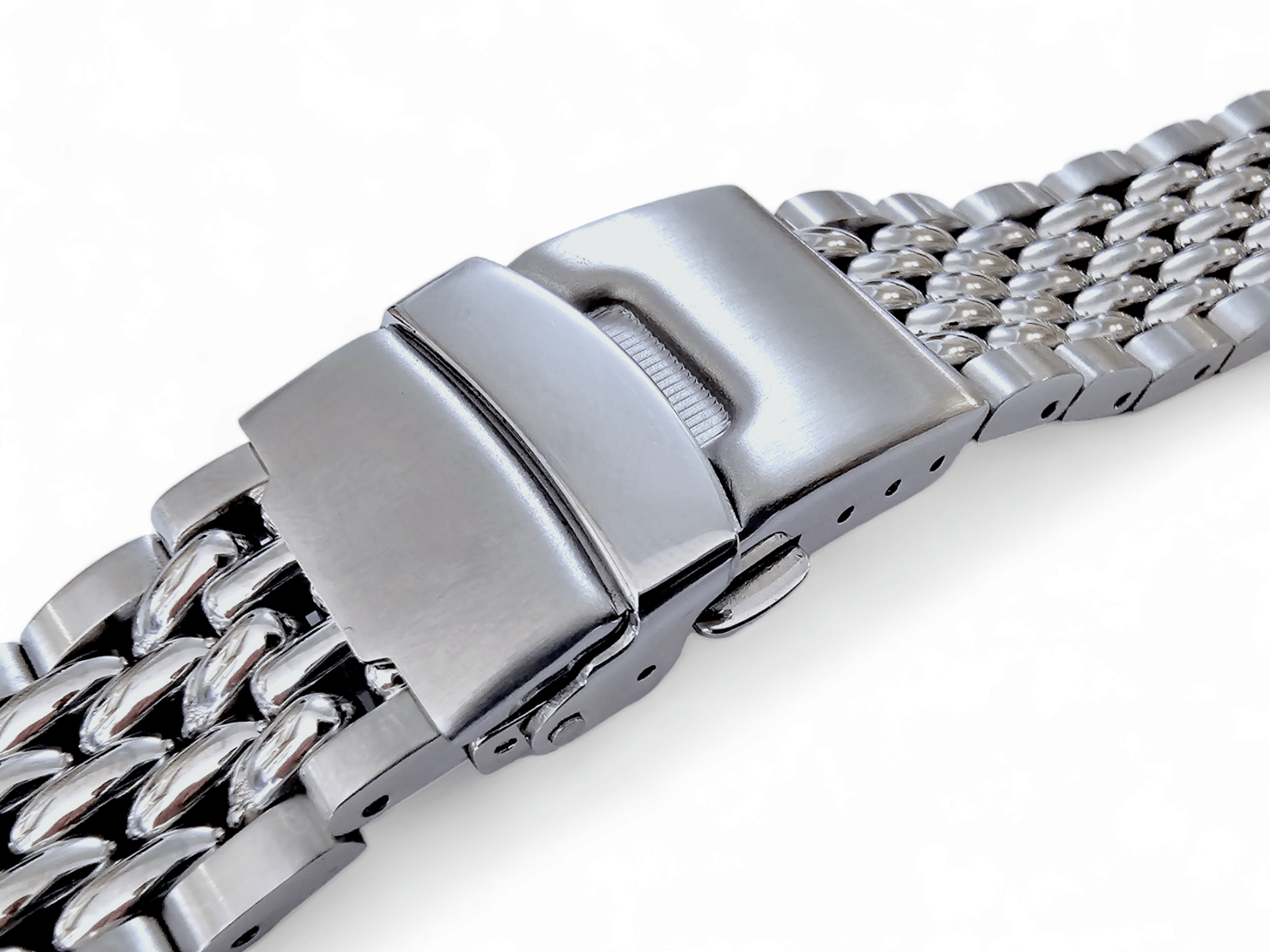 Prestige Beads of Rice Bracelet Watch Strap 316L Stainless Steel 18mm 20mm 22mm - Wrist Envy