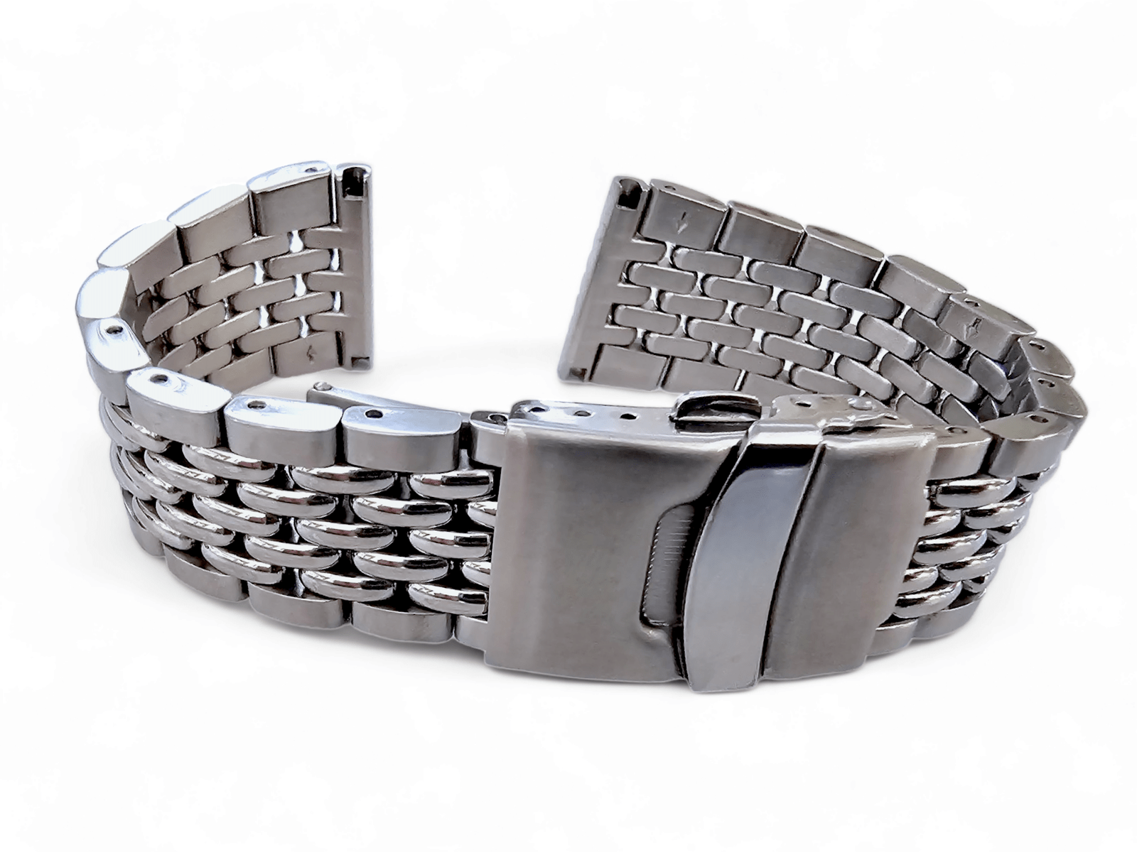 Prestige Beads of Rice Bracelet Watch Strap 316L Stainless Steel 18mm 20mm 22mm - Wrist Envy
