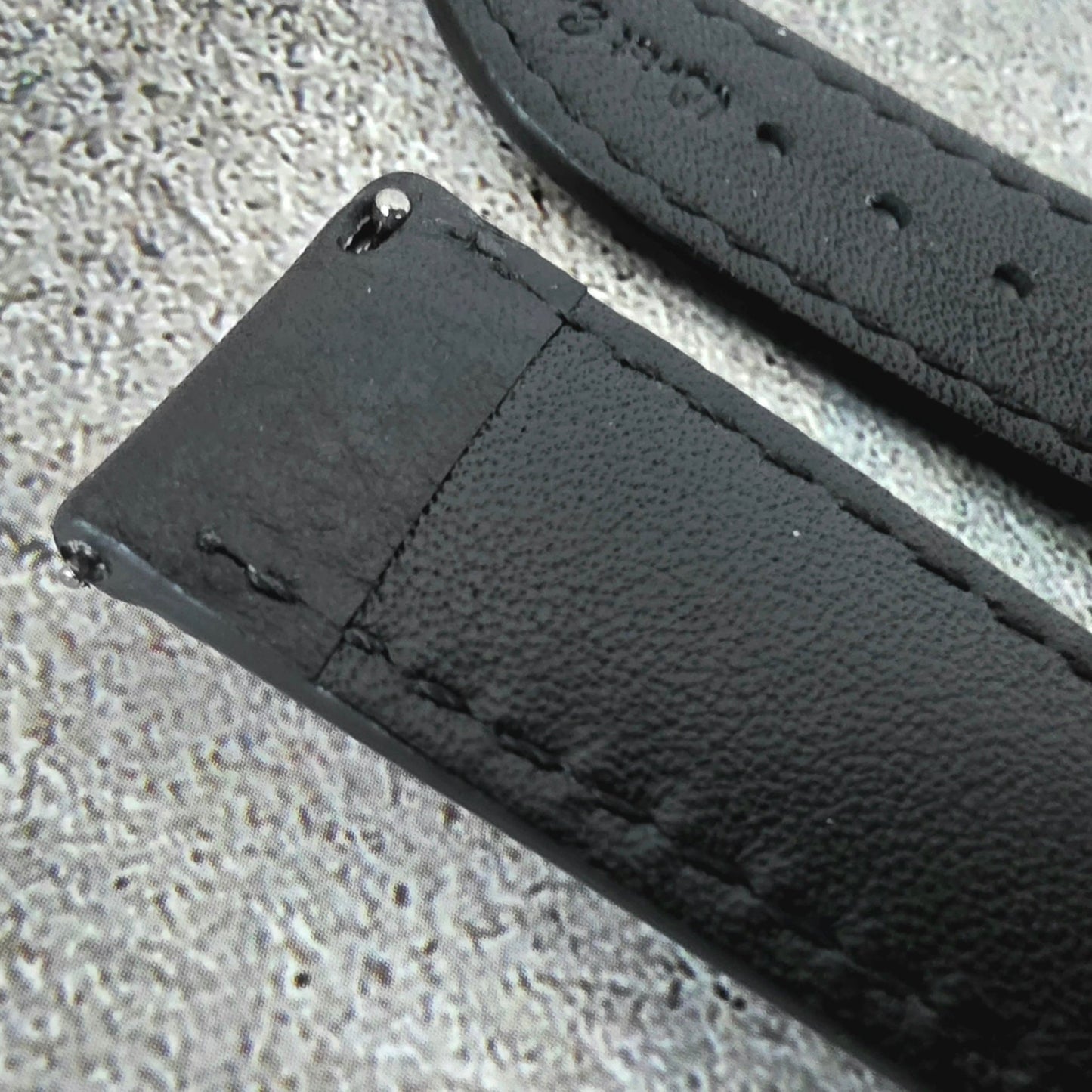 Regent Padded Handmade Italian Leather Watch Strap 18mm 19mm 20mm 21mm 22mm Black - Wrist Envy