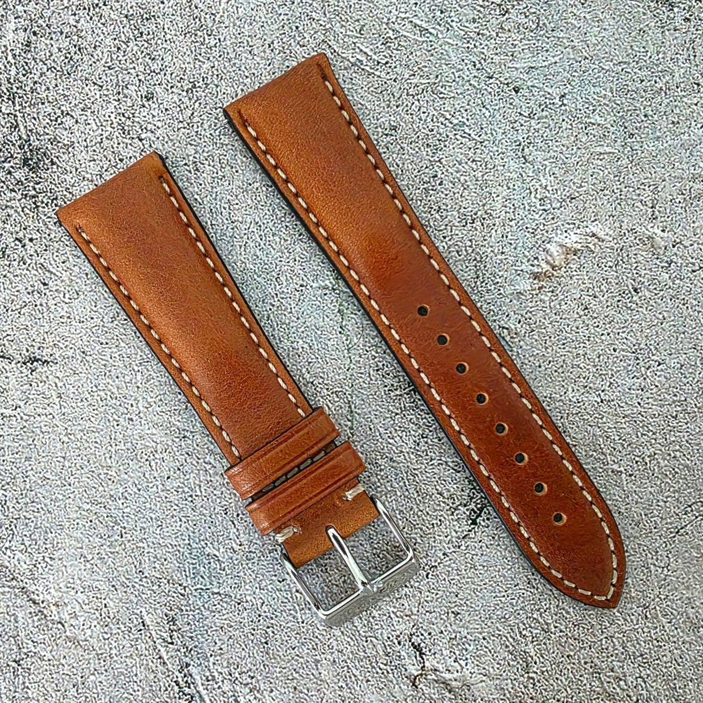 Regent Padded Handmade Italian Leather Watch Strap 18mm 19mm 20mm 21mm 22mm Tan Brown - Wrist Envy