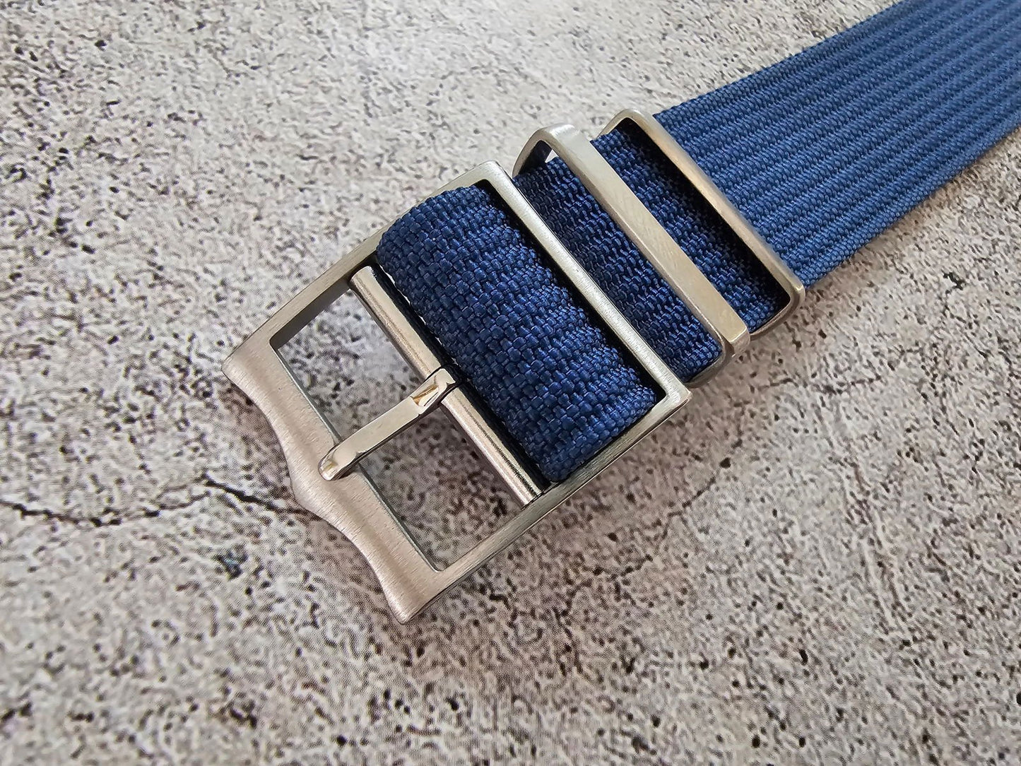 Ribbed Military Tudor Style Buckle Premium Nylon Watch Strap Band 20mm 22mm Blue - Wrist Envy