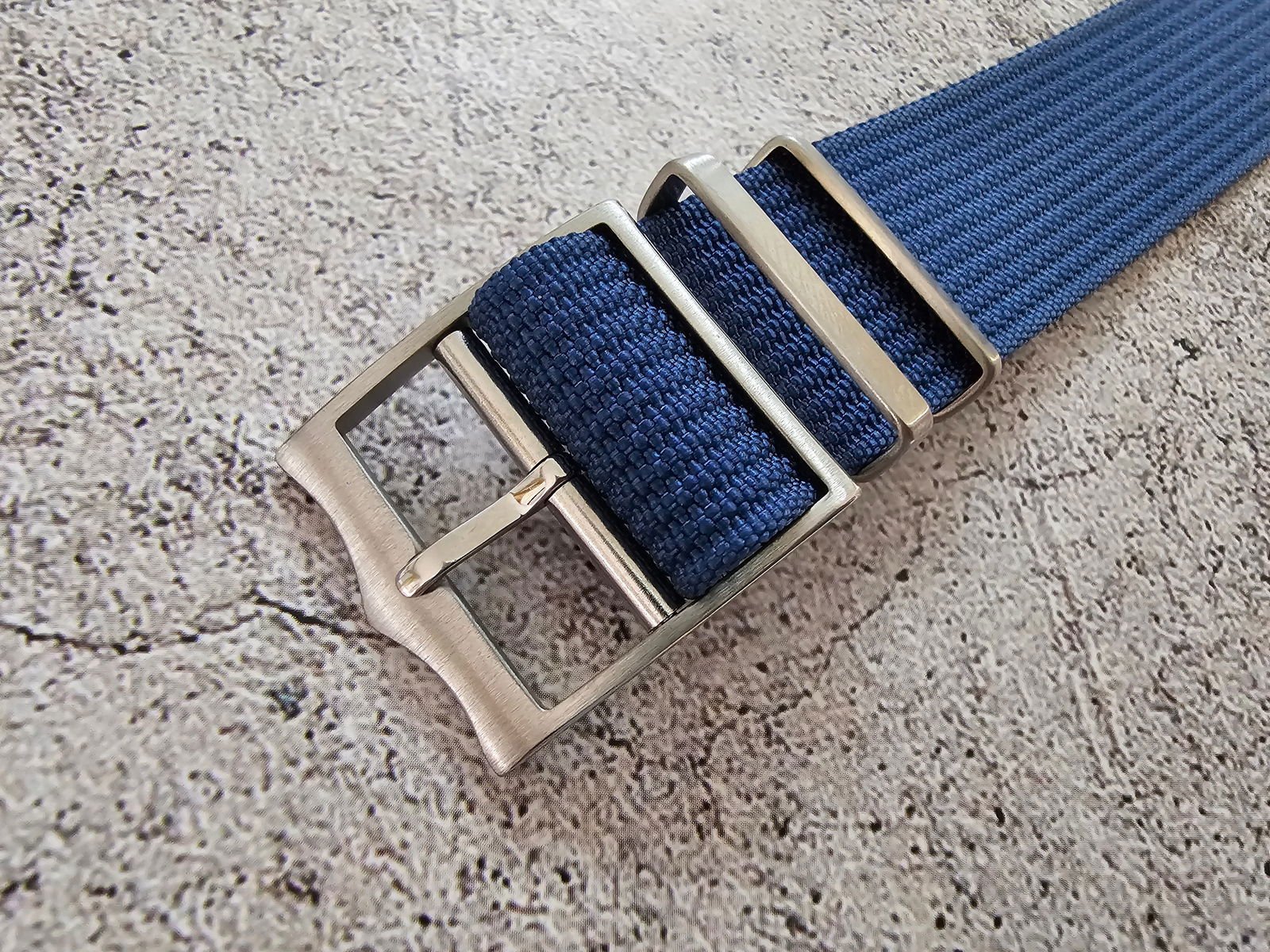 Ribbed Military Tudor Style Buckle Premium Nylon Watch Strap Band 20mm 22mm Blue - Wrist Envy