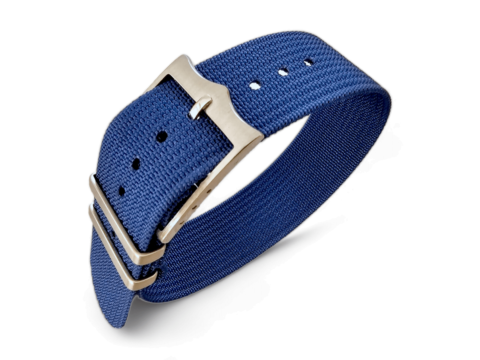 Ribbed Military Tudor Style Buckle Premium Nylon Watch Strap Band 20mm 22mm Blue - Wrist Envy