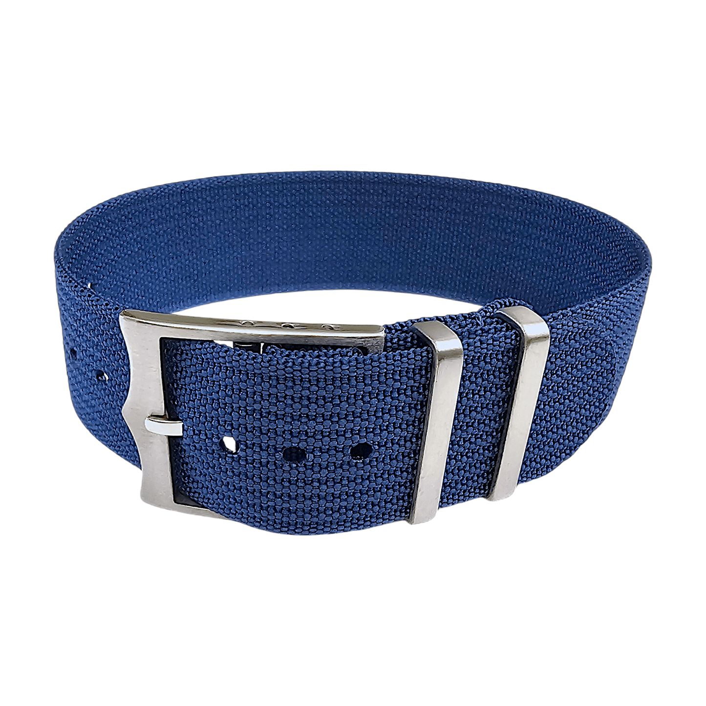 Ribbed Military Tudor Style Buckle Premium Nylon Watch Strap Band 20mm 22mm Blue - Wrist Envy