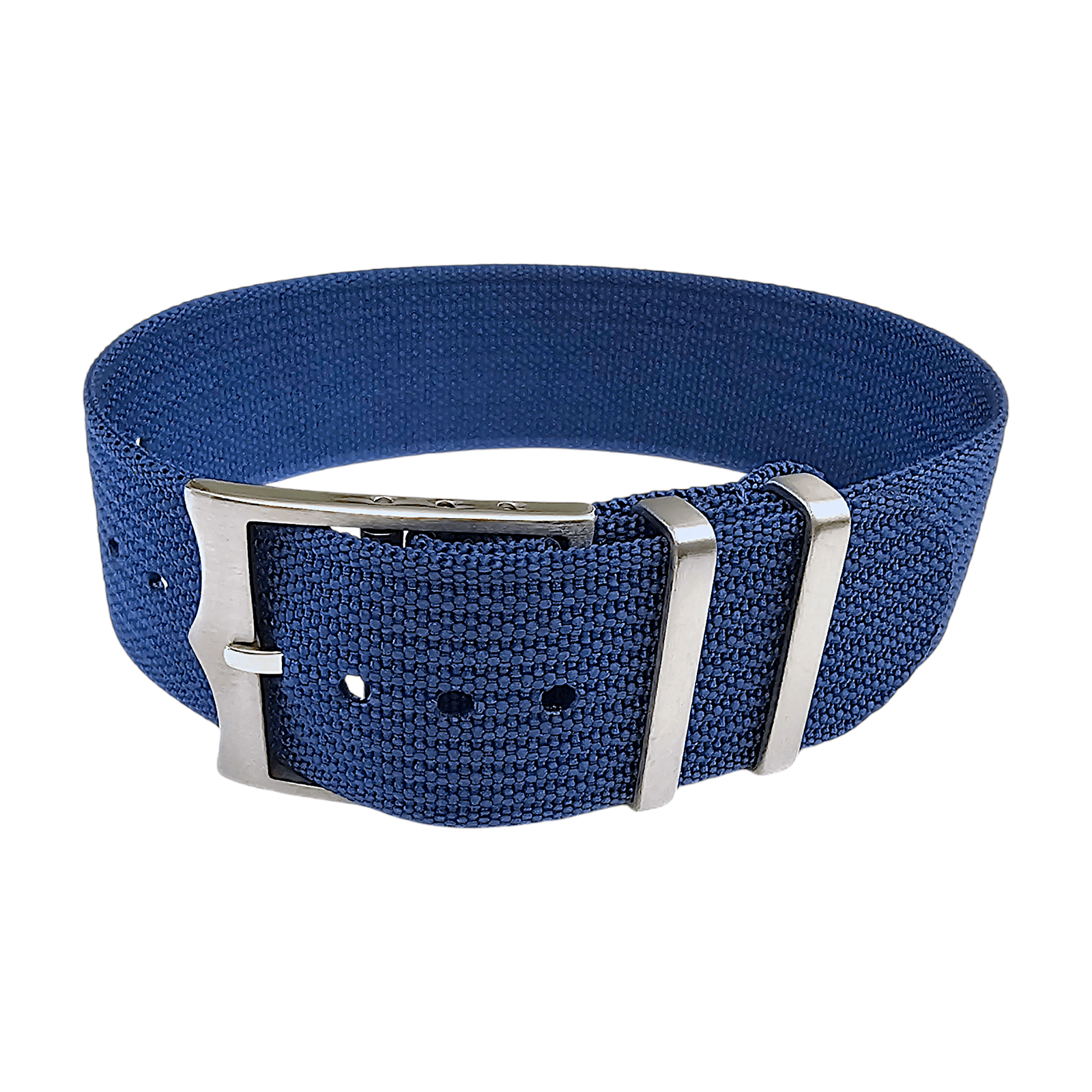 Ribbed Military Tudor Style Buckle Premium Nylon Watch Strap Band 20mm 22mm Blue - Wrist Envy