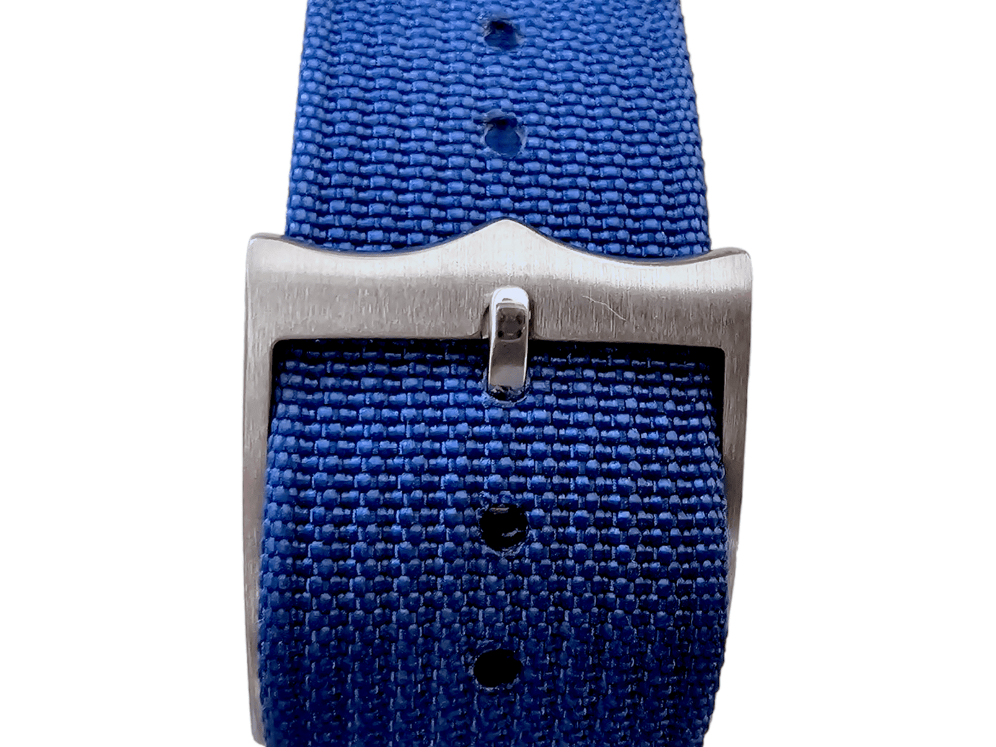 Ribbed Military Tudor Style Buckle Premium Nylon Watch Strap Band 20mm 22mm Blue - Wrist Envy