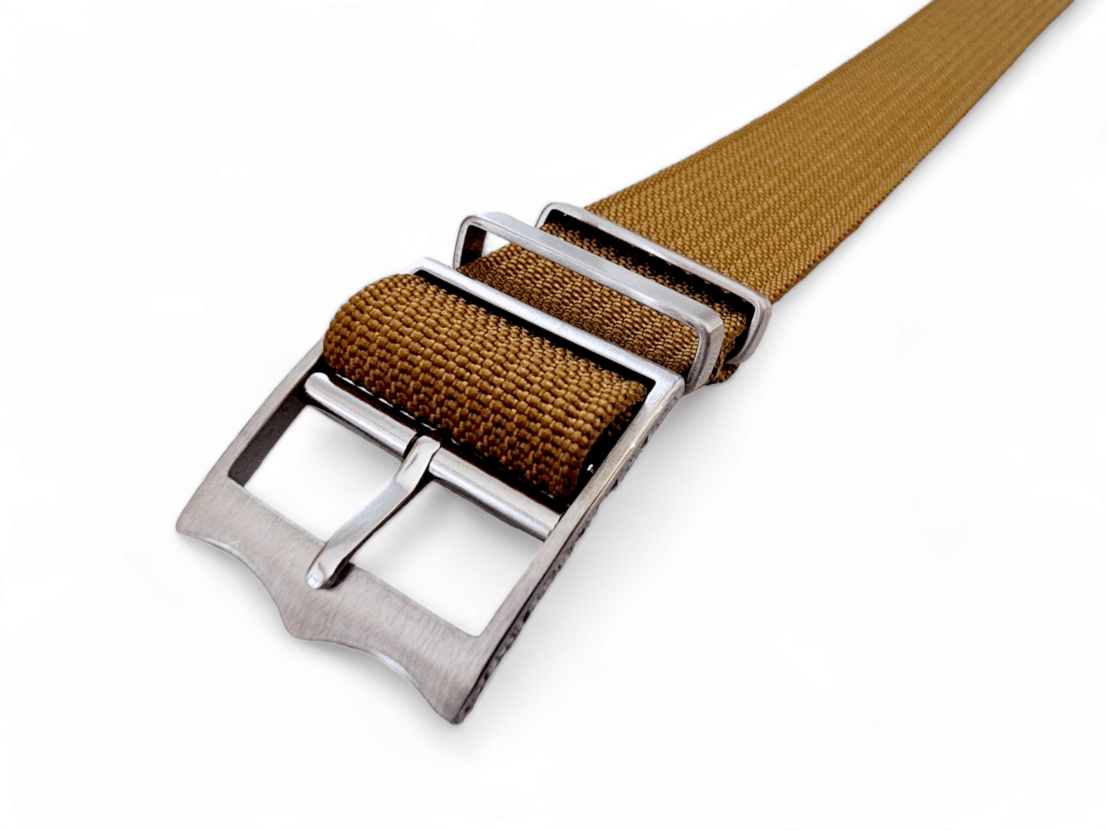 Ribbed Military Tudor Style Buckle Premium Nylon Watch Strap Band 20mm 22mm Brown - Wrist Envy