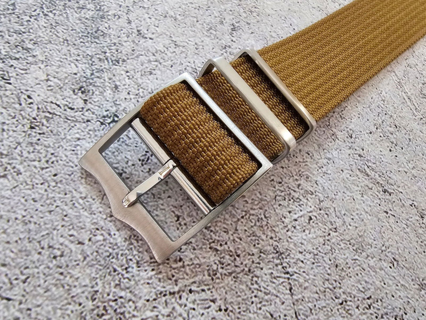 Ribbed Military Tudor Style Buckle Premium Nylon Watch Strap Band 20mm 22mm Brown - Wrist Envy