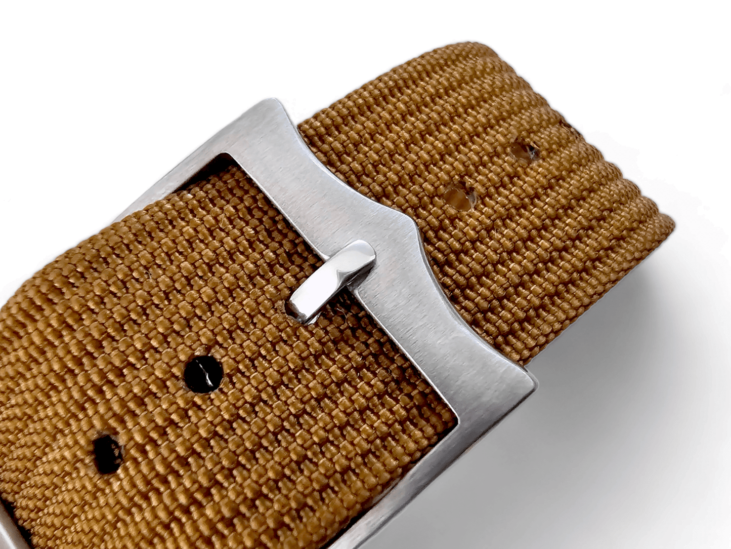 Ribbed Military Tudor Style Buckle Premium Nylon Watch Strap Band 20mm 22mm Brown - Wrist Envy