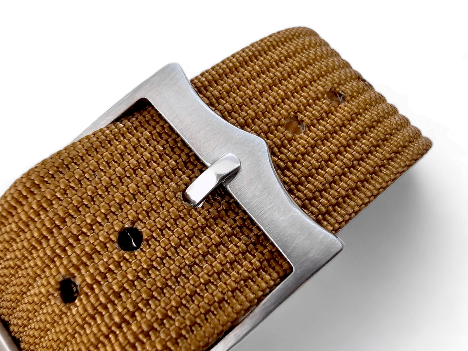 Ribbed Military Tudor Style Buckle Premium Nylon Watch Strap Band 20mm 22mm Brown - Wrist Envy