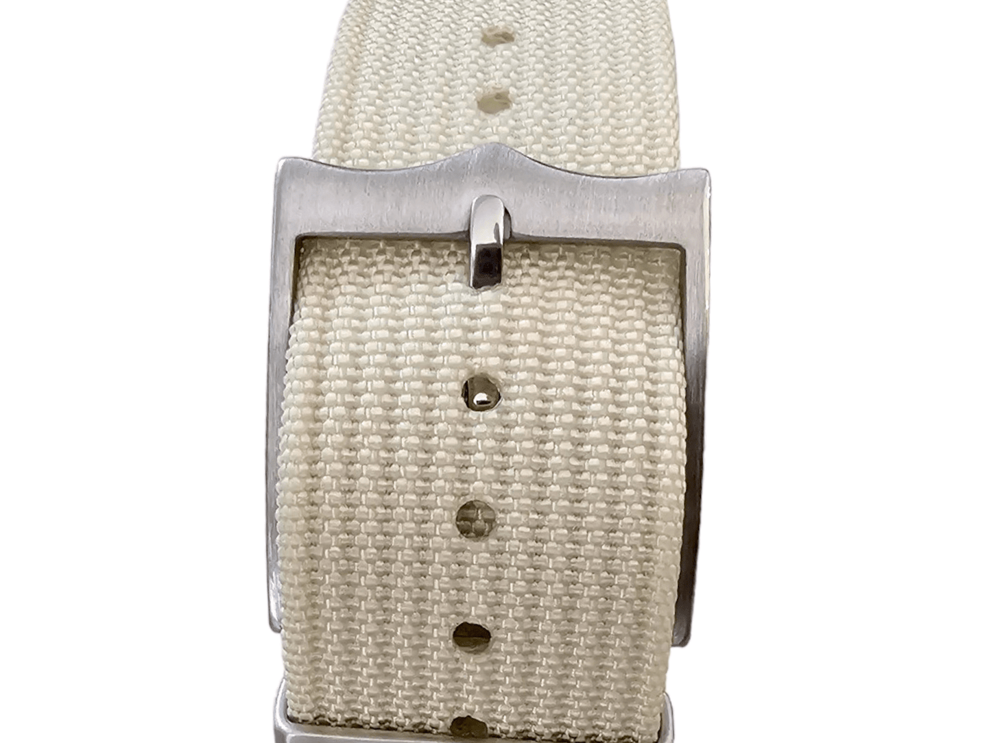 Ribbed Military Tudor Style Buckle Premium Nylon Watch Strap Band 20mm 22mm Cream - Wrist Envy