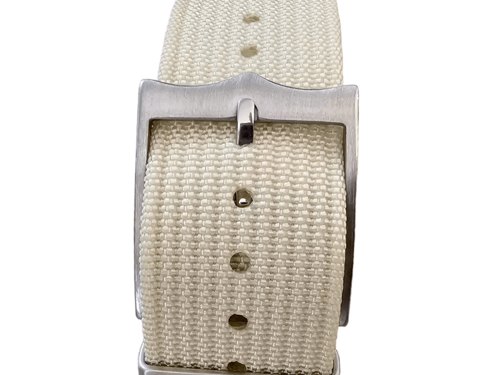 Ribbed Military Tudor Style Buckle Premium Nylon Watch Strap Band 20mm 22mm Cream - Wrist Envy