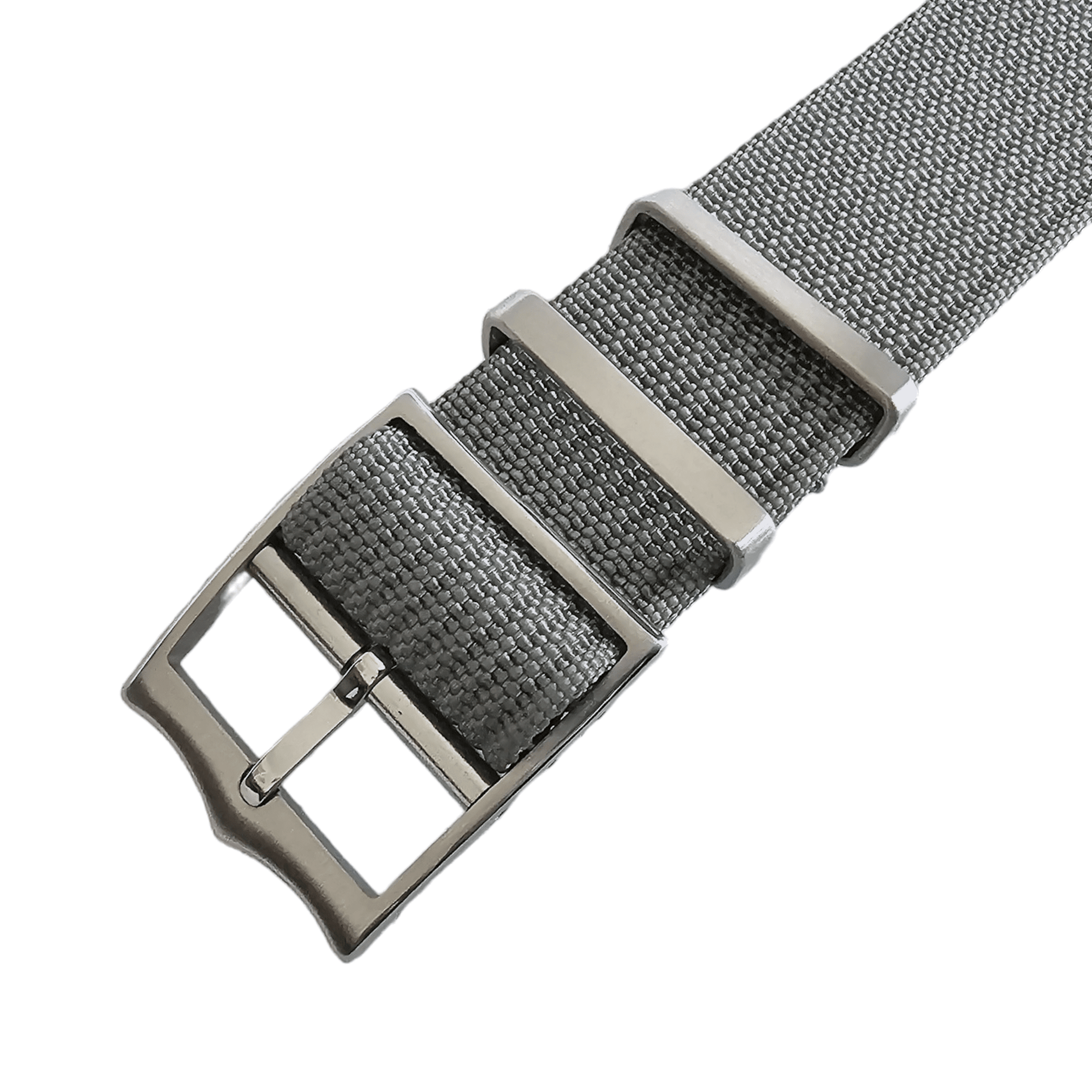 Ribbed Military Tudor Style Buckle Premium Nylon Watch Strap Band 20mm 22mm Grey - Wrist Envy