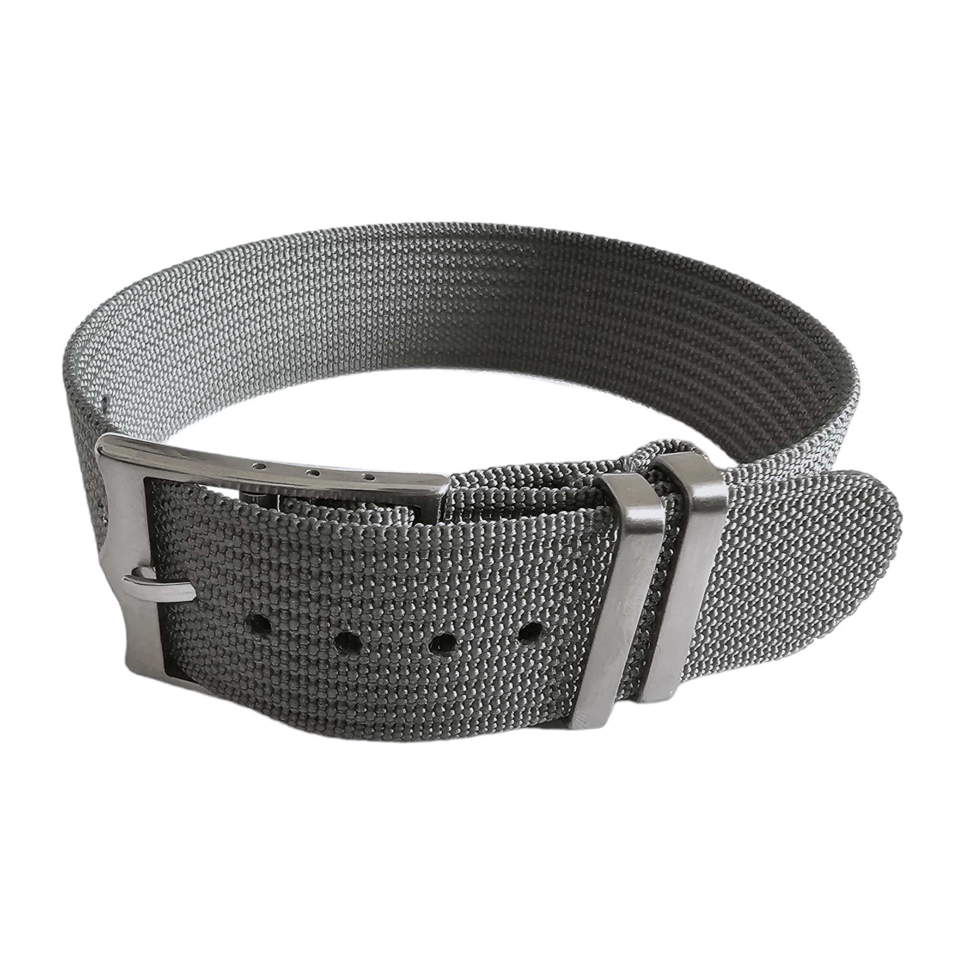 Ribbed Military Tudor Style Buckle Premium Nylon Watch Strap Band 20mm 22mm Grey - Wrist Envy