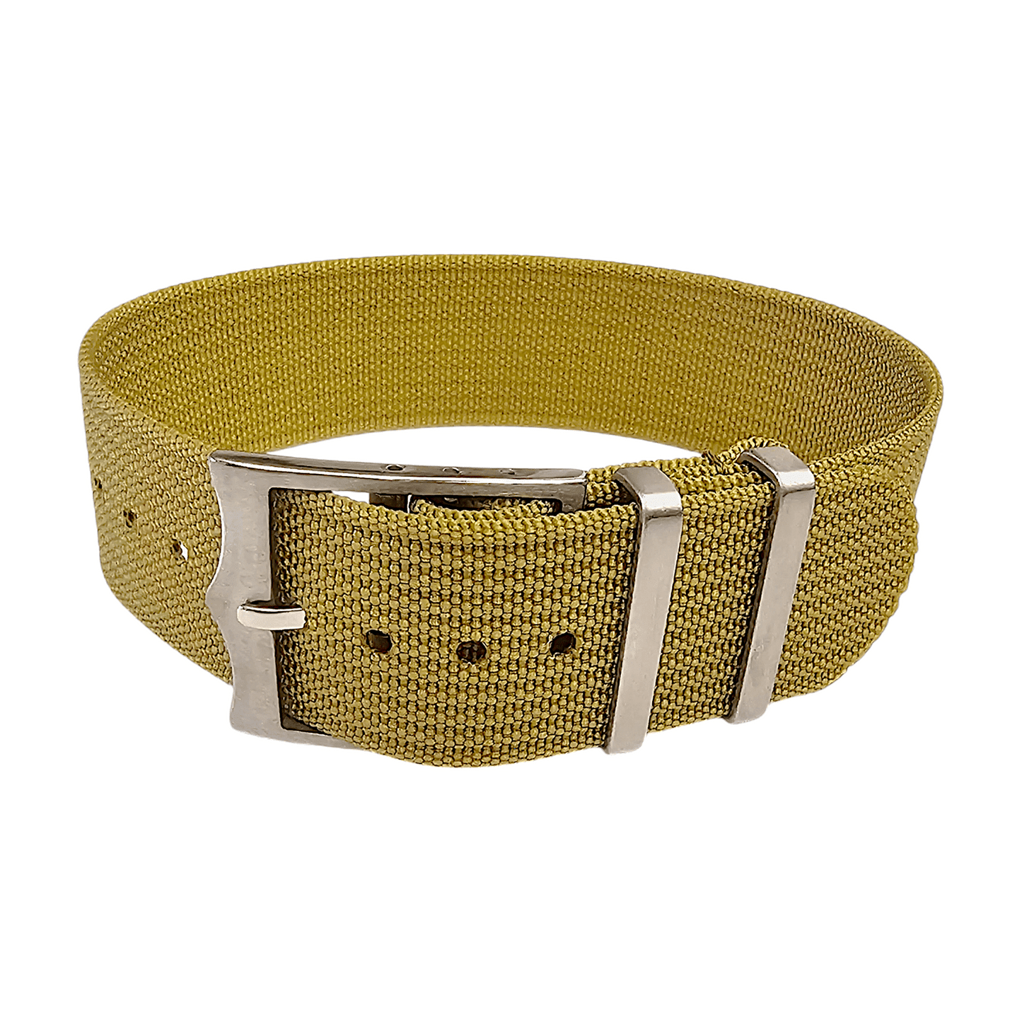 Ribbed Military Tudor Style Buckle Premium Nylon Watch Strap Band 20mm 22mm Khaki Beige - Wrist Envy
