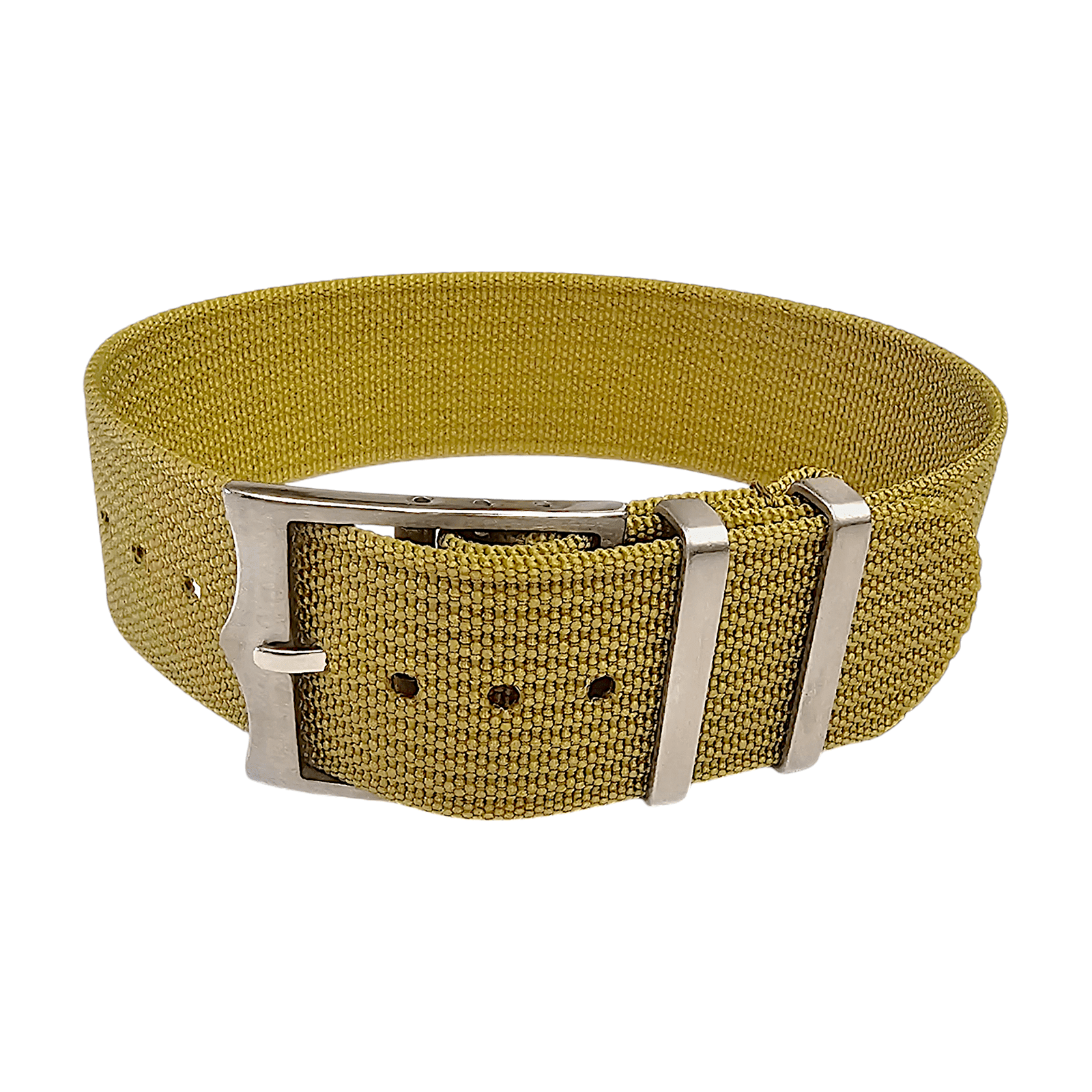 Ribbed Military Tudor Style Buckle Premium Nylon Watch Strap Band 20mm 22mm Khaki Beige - Wrist Envy