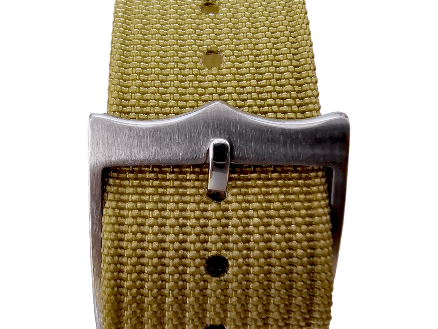 Ribbed Military Tudor Style Buckle Premium Nylon Watch Strap Band 20mm 22mm Khaki Beige - Wrist Envy