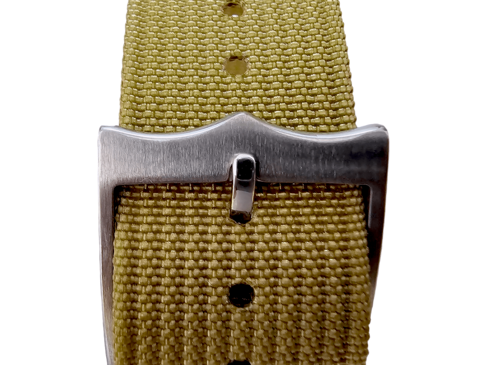 Ribbed Military Tudor Style Buckle Premium Nylon Watch Strap Band 20mm 22mm Khaki Beige - Wrist Envy
