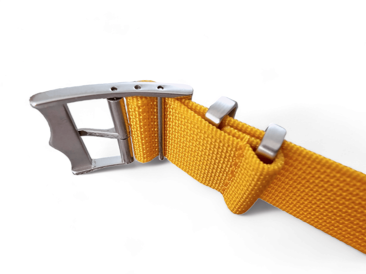 Ribbed Military Tudor Style Buckle Premium Nylon Watch Strap Band 20mm 22mm Mustard - Wrist Envy