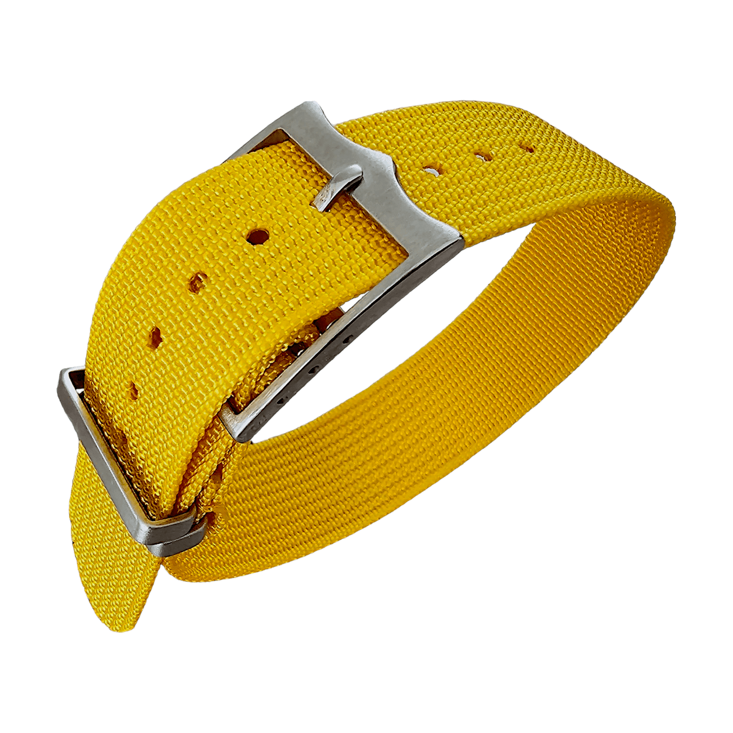Ribbed Military Tudor Style Buckle Premium Nylon Watch Strap Band 20mm 22mm Mustard - Wrist Envy