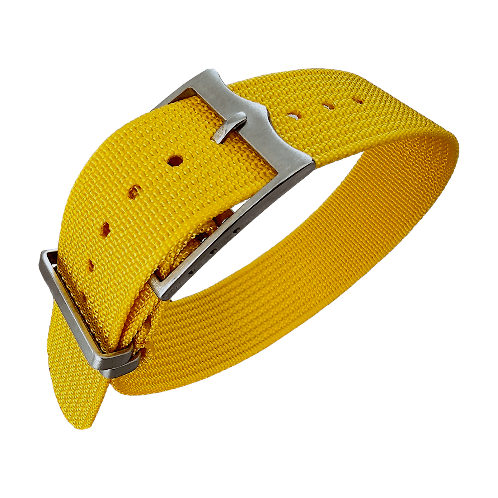 Ribbed Military Tudor Style Buckle Premium Nylon Watch Strap Band 20mm 22mm Mustard - Wrist Envy