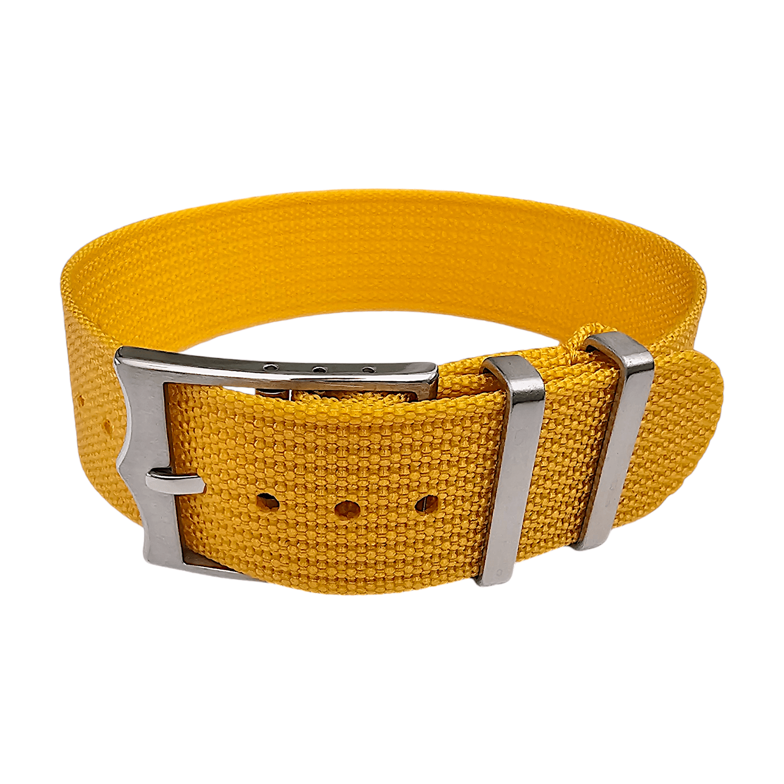 Ribbed Military Tudor Style Buckle Premium Nylon Watch Strap Band 20mm 22mm Mustard - Wrist Envy