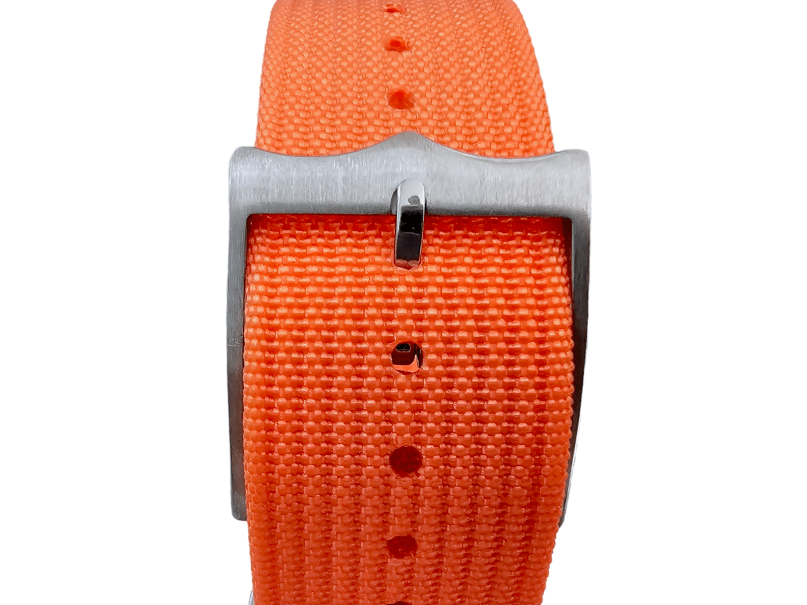 Ribbed Military Tudor Style Buckle Premium Nylon Watch Strap Band 20mm 22mm Orange - Wrist Envy
