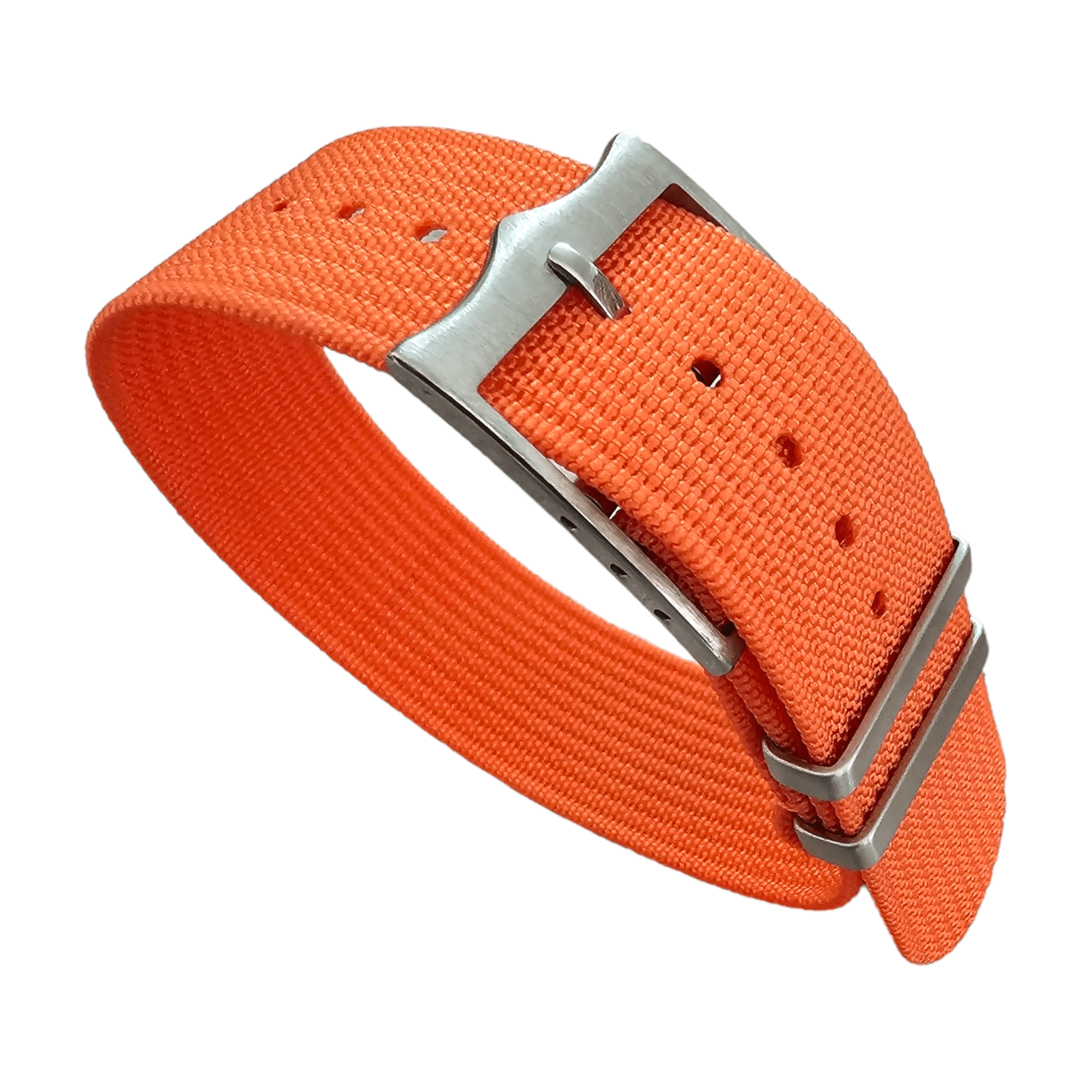 Ribbed Military Tudor Style Buckle Premium Nylon Watch Strap Band 20mm 22mm Orange - Wrist Envy
