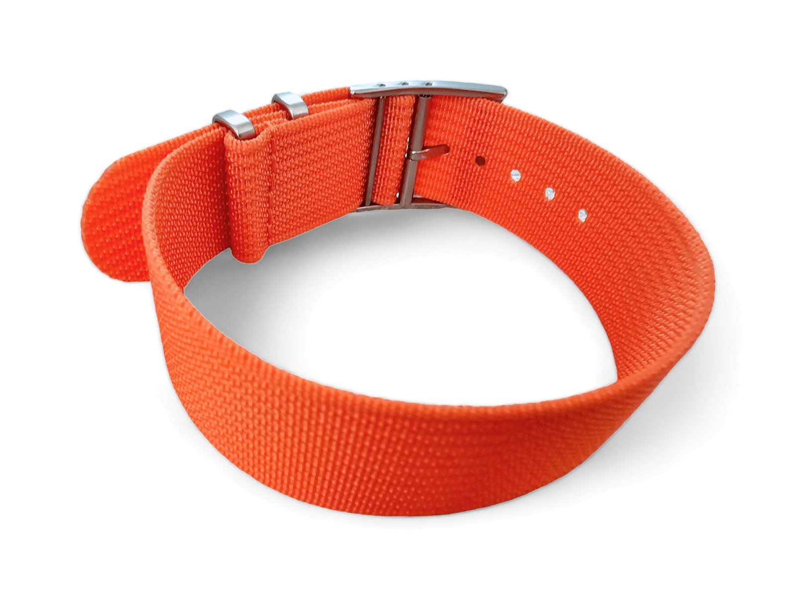 Ribbed Military Tudor Style Buckle Premium Nylon Watch Strap Band 20mm 22mm Orange - Wrist Envy