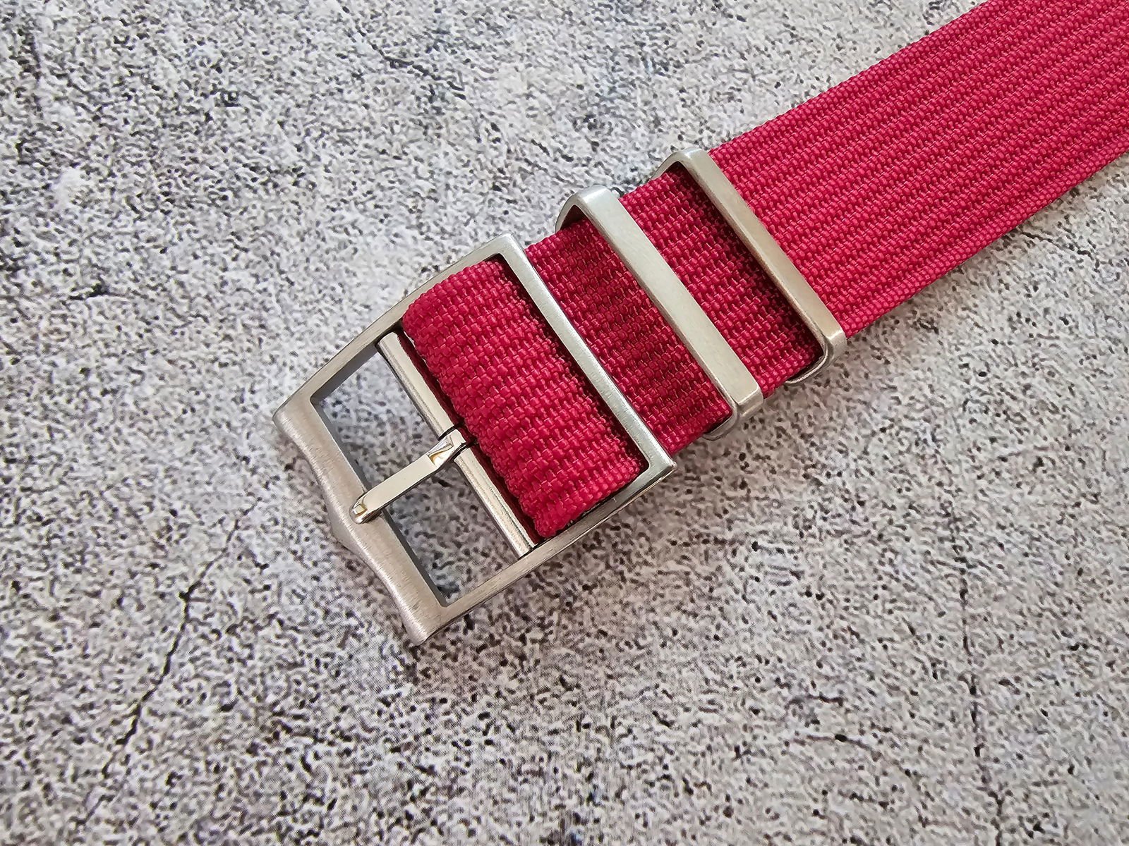 Ribbed Military Tudor Style Buckle Premium Nylon Watch Strap Band 20mm 22mm Red - Wrist Envy