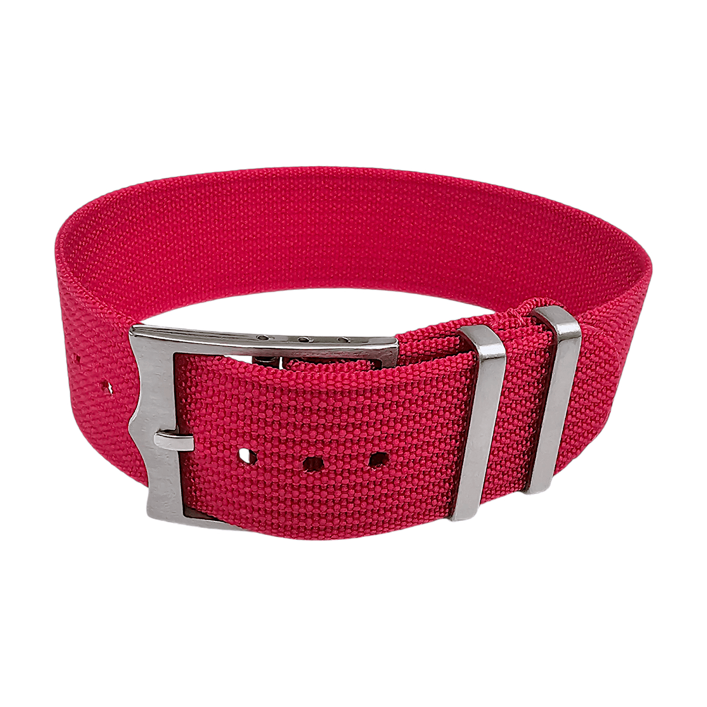 Ribbed Military Tudor Style Buckle Premium Nylon Watch Strap Band 20mm 22mm Red - Wrist Envy