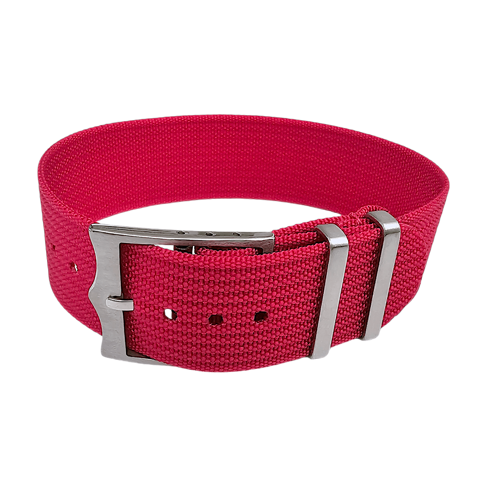Ribbed Military Tudor Style Buckle Premium Nylon Watch Strap Band 20mm 22mm Red - Wrist Envy