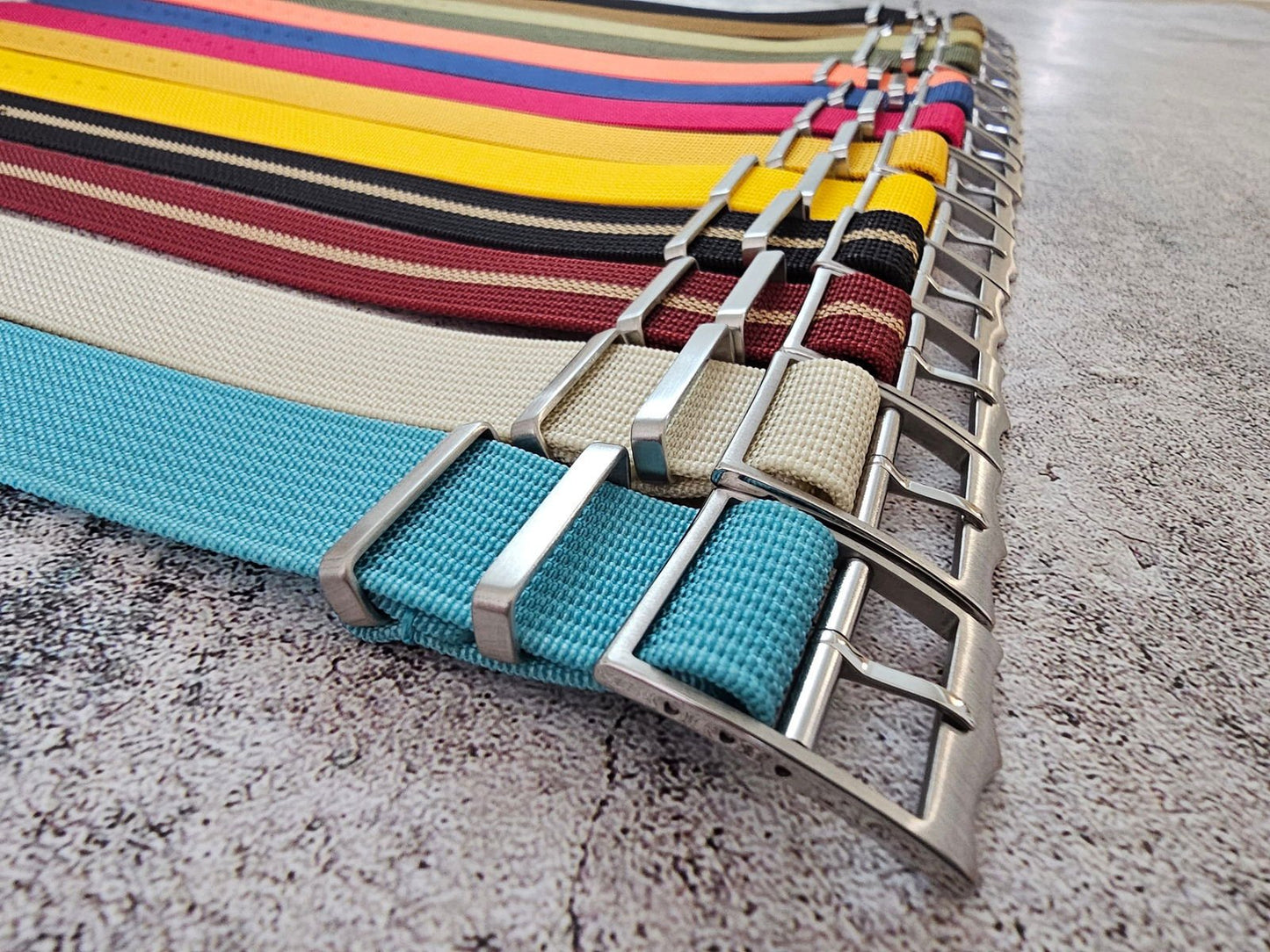 Ribbed Military Tudor Style Buckle Premium Nylon Watch Strap Band 20mm 22mm Tiffany Blue - Wrist Envy