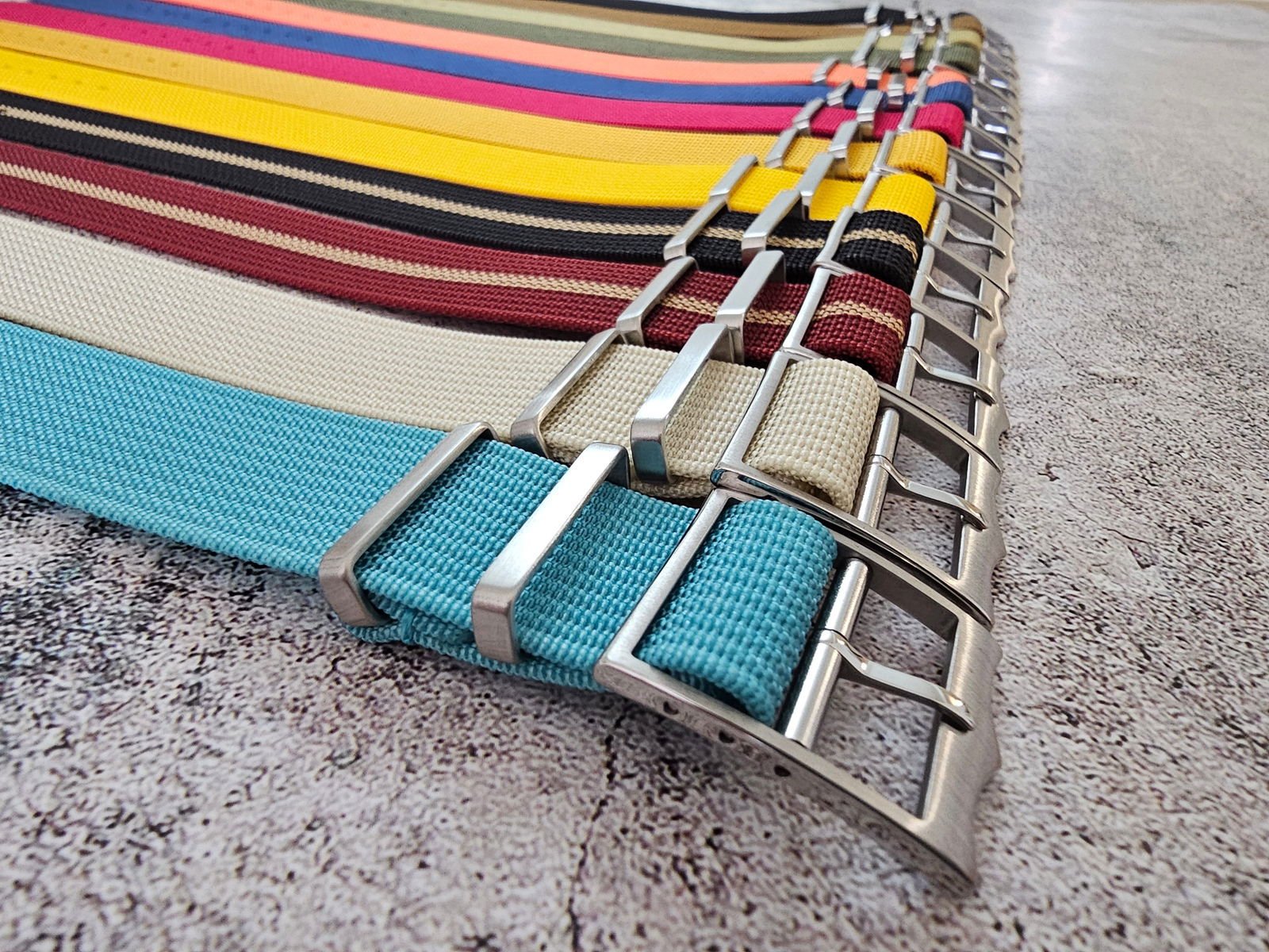 Ribbed Military Tudor Style Buckle Premium Nylon Watch Strap Band 20mm 22mm Tiffany Blue - Wrist Envy