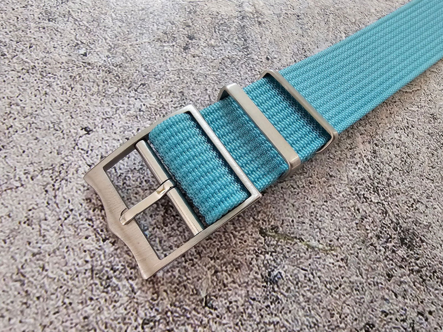 Ribbed Military Tudor Style Buckle Premium Nylon Watch Strap Band 20mm 22mm Tiffany Blue - Wrist Envy