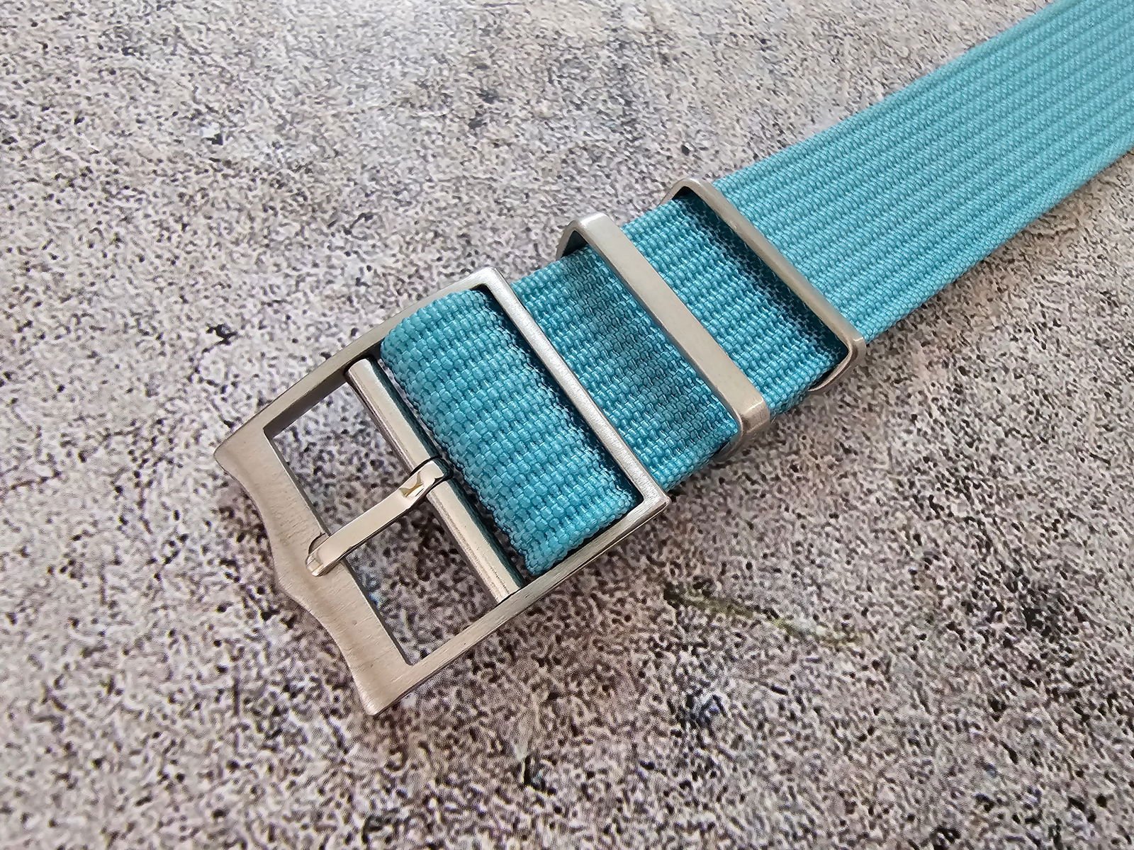 Ribbed Military Tudor Style Buckle Premium Nylon Watch Strap Band 20mm 22mm Tiffany Blue - Wrist Envy