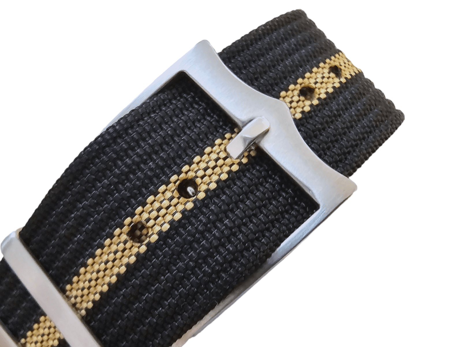 Ribbed NATO Tudor Style Buckle Premium Nylon Watch Strap Band 20mm 22mm Black Khaki Beige Stripe - Wrist Envy