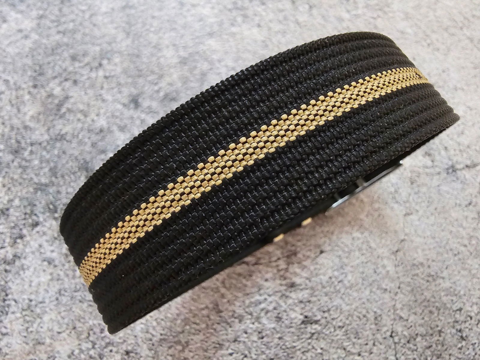 Ribbed NATO Tudor Style Buckle Premium Nylon Watch Strap Band 20mm 22mm Black Khaki Beige Stripe - Wrist Envy