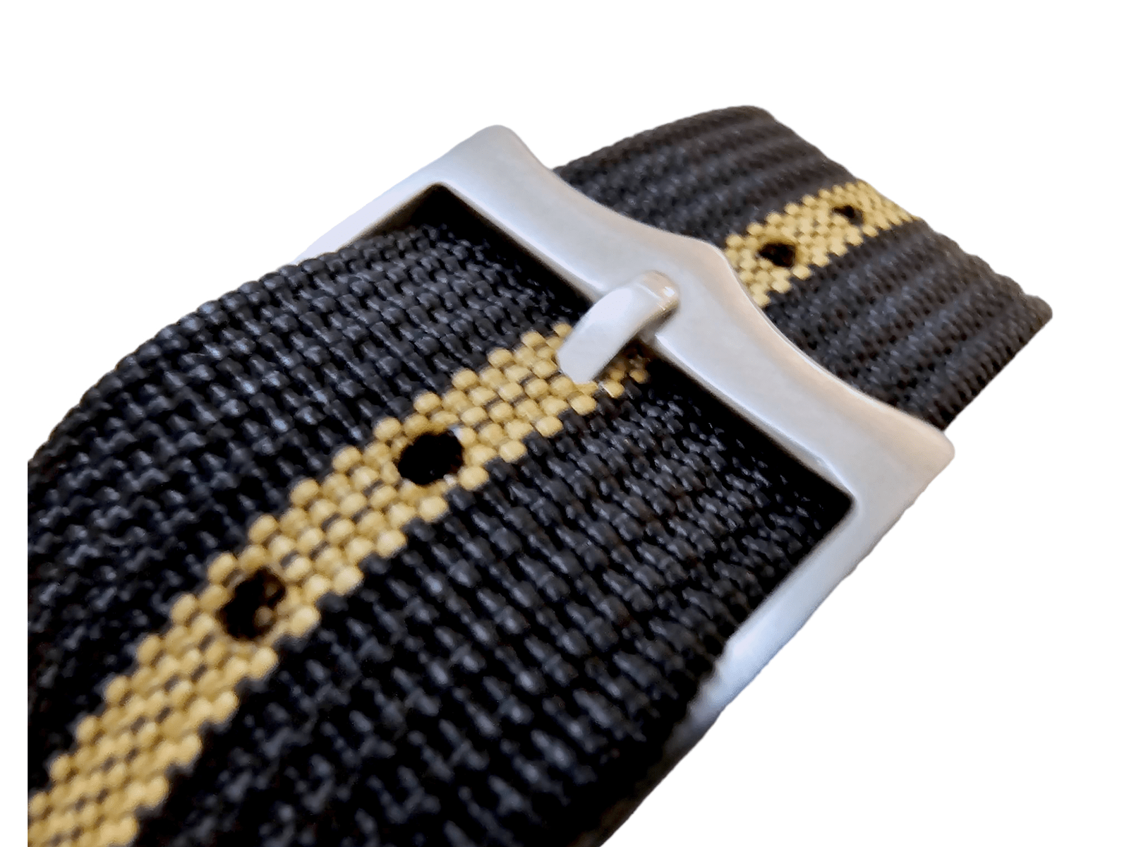 Ribbed NATO Tudor Style Buckle Premium Nylon Watch Strap Band 20mm 22mm Black Khaki Beige Stripe - Wrist Envy