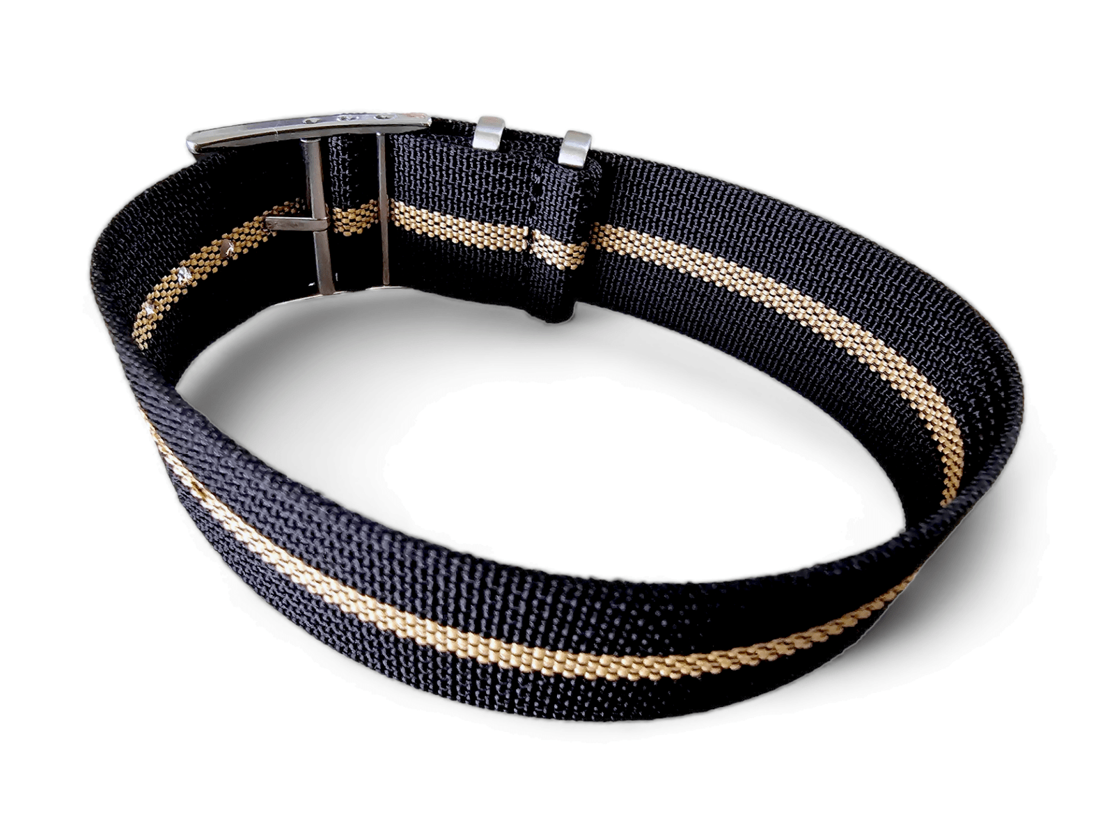 Ribbed NATO Tudor Style Buckle Premium Nylon Watch Strap Band 20mm 22mm Black Khaki Beige Stripe - Wrist Envy