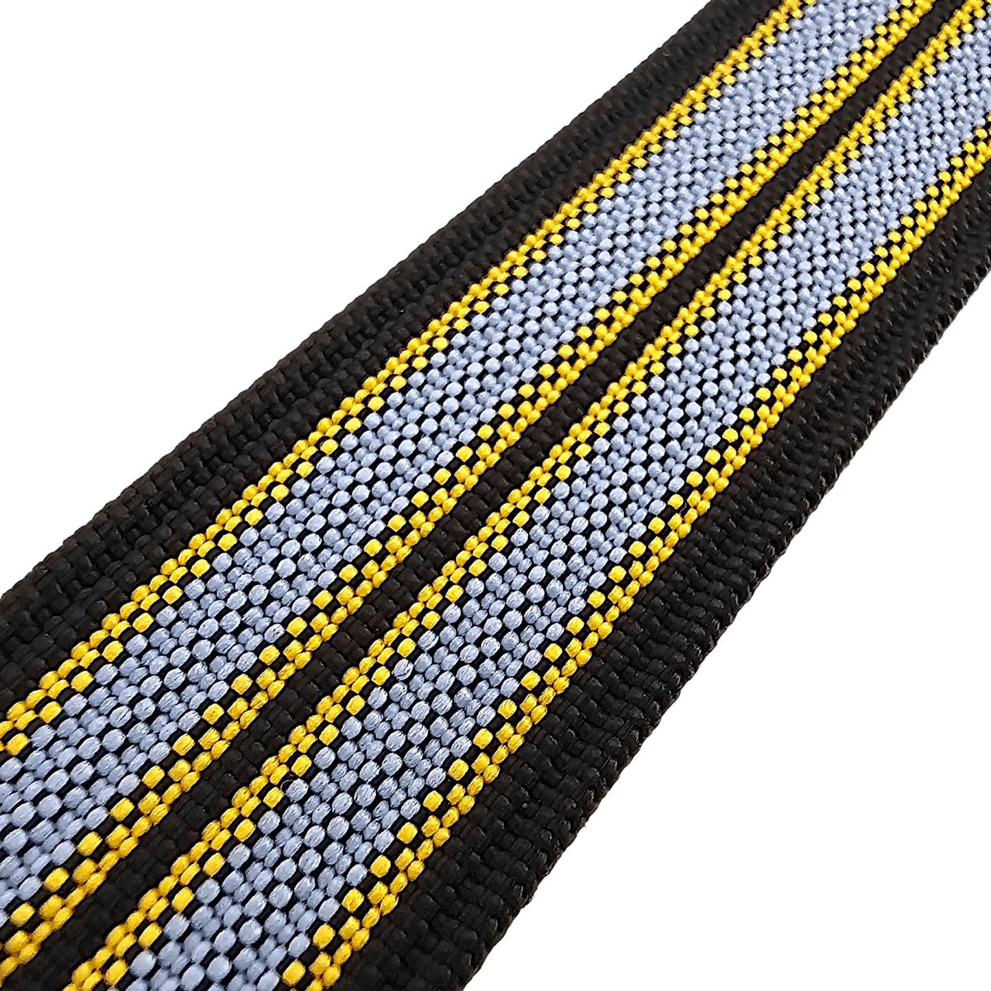 Ribbed Nylon Military Watch Strap 22mm Black Yellow Grey - Wrist Envy