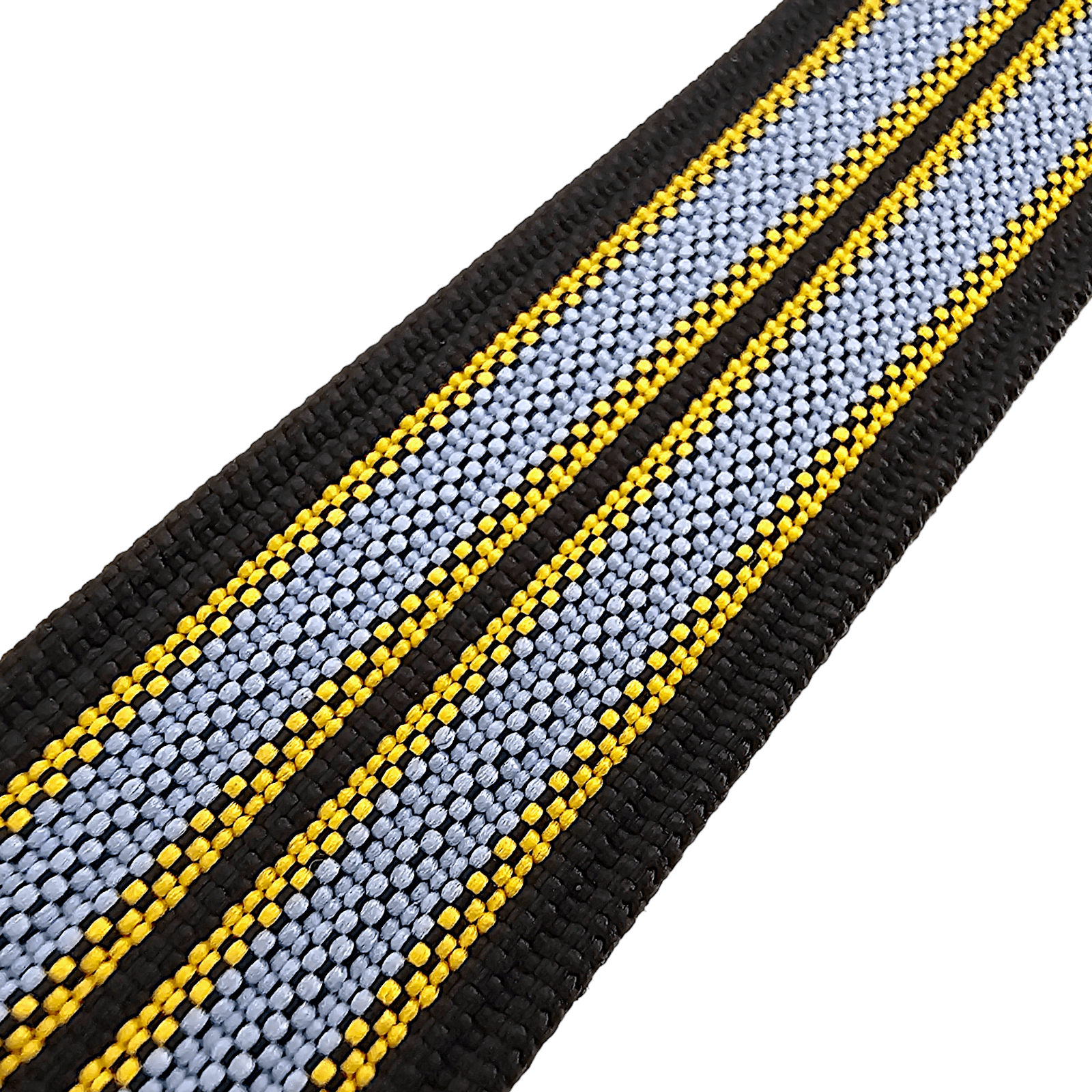 Ribbed Nylon Military Watch Strap 22mm Black Yellow Grey - Wrist Envy
