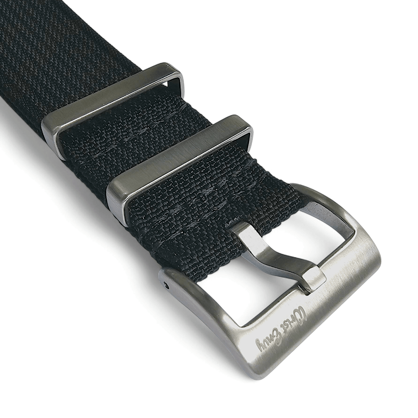 Ribbed Upgraded Nylon Military Watch Strap 1.4mm Thick 20mm 22mm Black - Wrist Envy