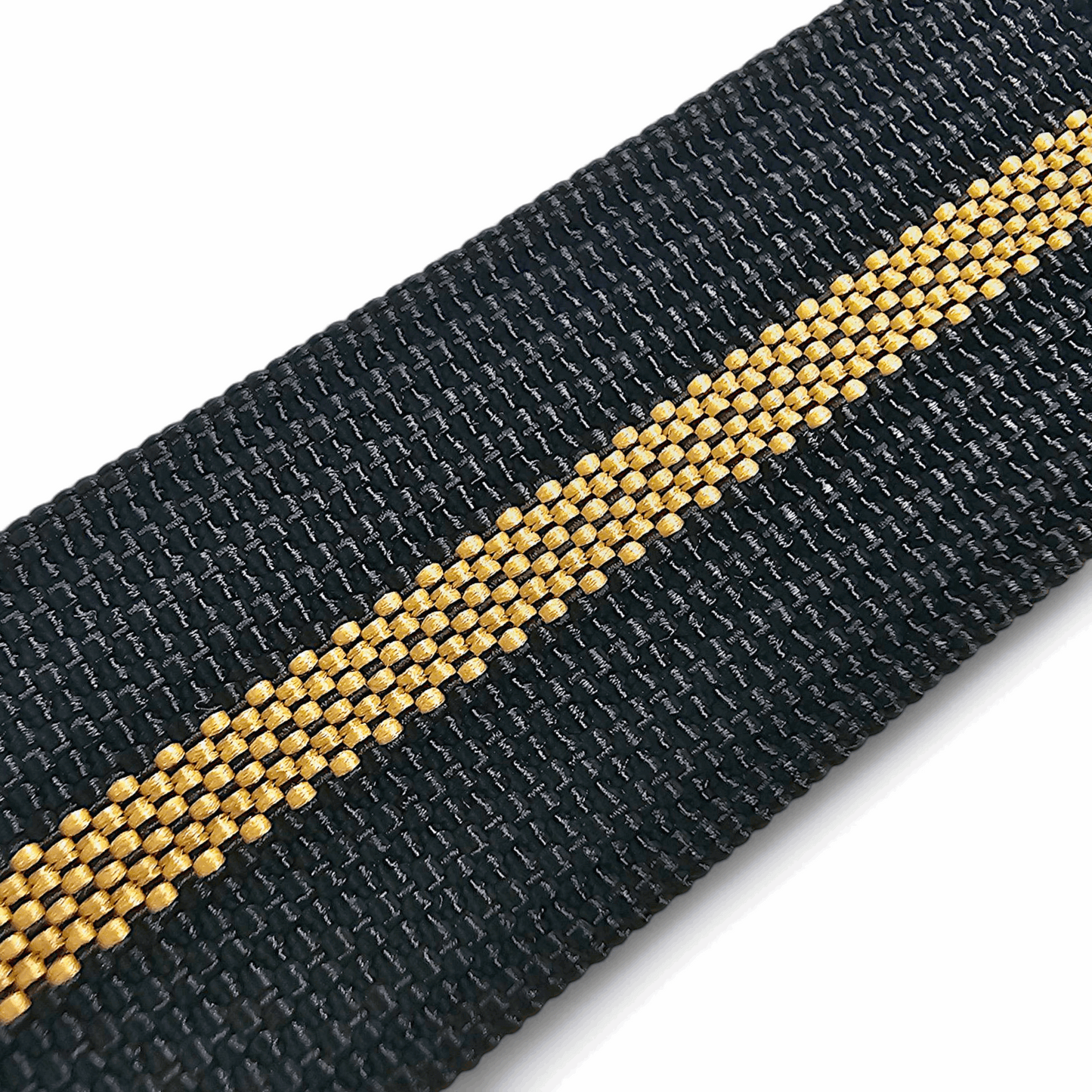 Ribbed Upgraded Nylon Military Watch Strap 1.4mm Thick 20mm 22mm Black Khaki Stripe - Wrist Envy
