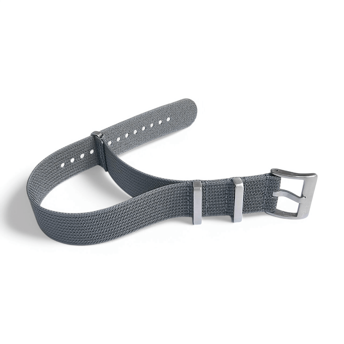 Ribbed Upgraded Nylon Military Watch Strap 1.4mm Thick 20mm 22mm Grey - Wrist Envy