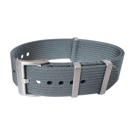 Ribbed Upgraded Nylon Military Watch Strap 1.4mm Thick 20mm 22mm Grey - Wrist Envy