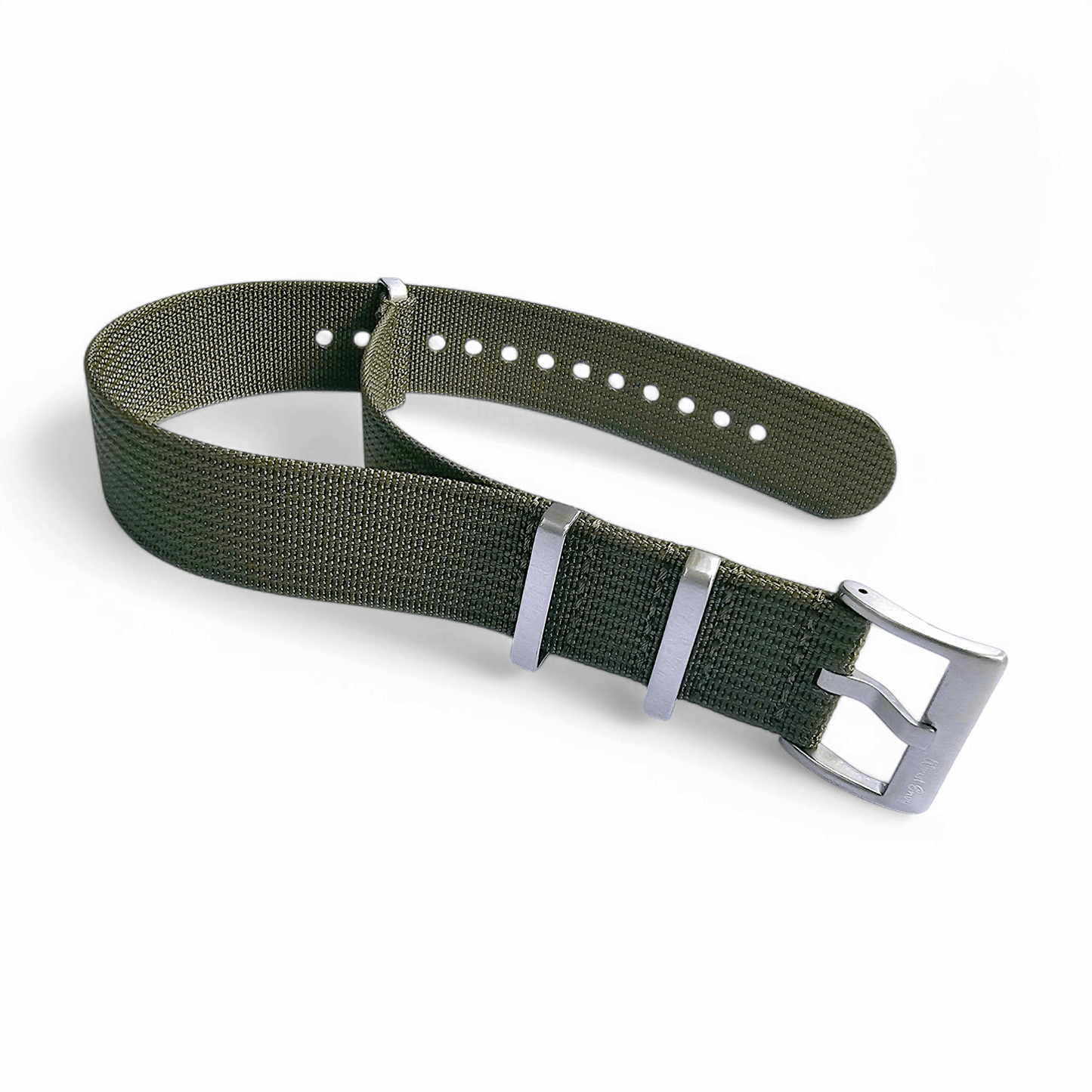 Ribbed Upgraded Nylon Military Watch Strap 1.4mm Thick 20mm 22mm Khaki Green - Wrist Envy